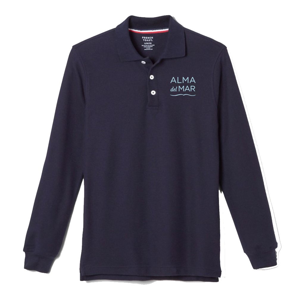 Boys - Long Sleeve Navy Blue Polo (Grades 6-8)