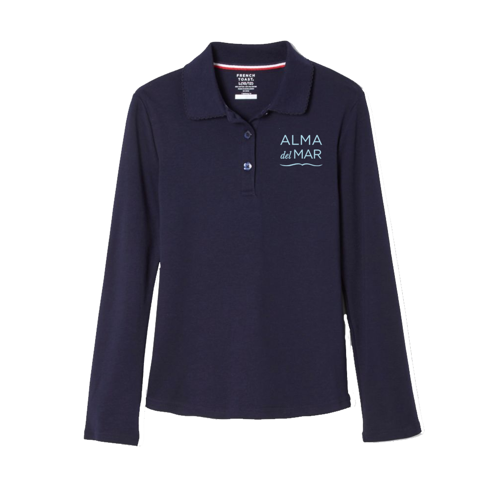 Girls - Long Sleeve Navy Blue Polo (Grades 6-8)