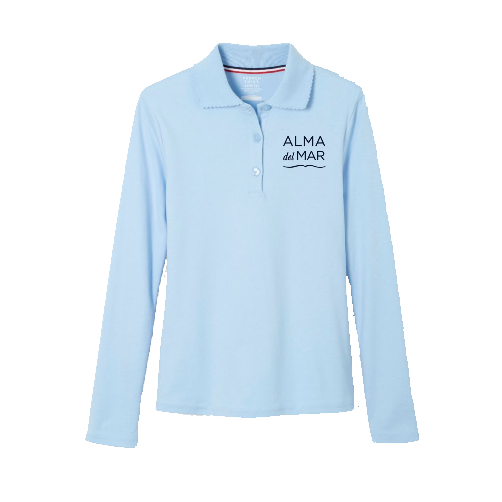 Girls - Long Sleeve Light Blue Polo (Grades K-5)